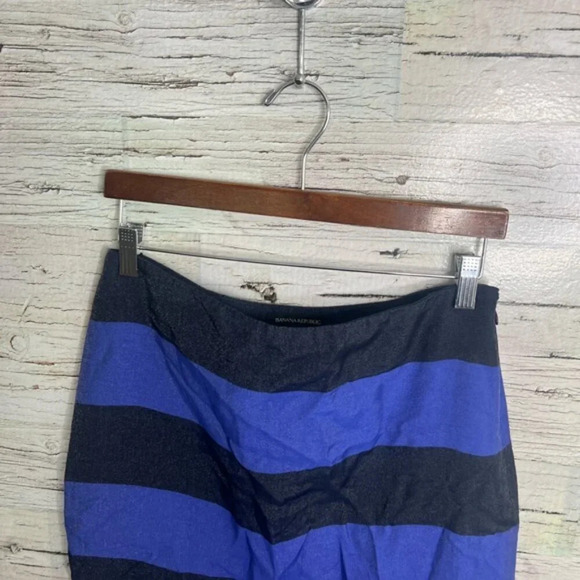 Banana republic blue striped midi skirt slit size 6 - Picture 4 of 7